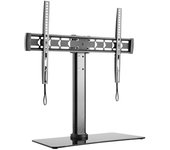 Bravo tv stand 1 - staffa da tavolo con base in cristallo temperato per tv 32/55 - max 40 kg - vesa 600x400 - bratvstand