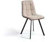 Pack 2 sillas comedor - modelo wayne - tela be - trasera polipiel ma - patas metal ne
