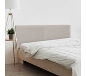 Dhome cabecero de lino liso natural dual dividido en 2 piezas cabezal tapizado cama dormitorio moderno top trending (beige, 190cm)