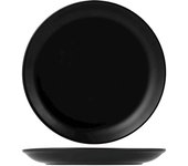 H&h nuevo juego de 6 platos planos, negro, porcelana, 23.5cm