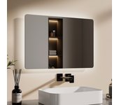 Emke espejo de baño retroiluminado con pulsador, antivaho | 60x40 cm luz blanca fría/caliente