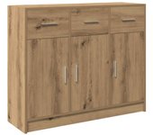 Aparador | aparador de comedor | armario de cocina de madera de ingeniería roble artisan 91x28x75 cm cfw47879