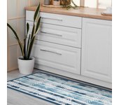 Tapetes de cocina de vinilo antideslizantes azul tropical 120x50cm