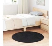 Alfombra de pelo largo negra navarra 100x100 cm poliéster