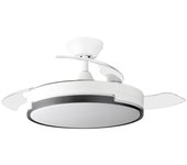 Ventilador de techo con luz led orgebozo | mando a distancia | silencioso | 3 aspas retráctiles de 105cm | modo invierno-verano