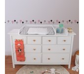 Cenefas decorativas adhesiva infantil cenefa blancas, grises y rosas para habitación infantil cefena de globos de papel pintado