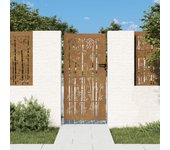 Puerta de jardín | puerta para valla acero corten diseño bambú 85x175 cm cfw59571