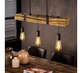 Nettlife lámpara colgante de madera para mesa de comedor, lámpara colgante vintage, lámpara de comedor de madera retro, 61 cm - 3 x e27 máx.
