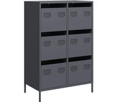 Aparador | aparador de comedor | armario de cocina acero gris antracita 68x39x101 | 5 cm cfw68286