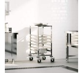 Maison exclusive - carro con bandejas y 6 contenedores gn 39x55x87 cm