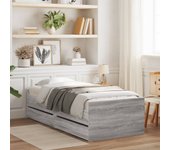 Maison exclusive - estructura de cama con cajones gris sonoma 90x200 cm