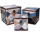 Caja ecopiel 1-3 cuadrado azul marruecos cm24x24h24