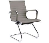 Pack de dos sillas confidente tapizado en piel sintetica gris, 57 cm(ancho) 90 cm(altura)