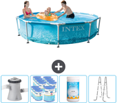 Paquete de piscina - intex - alrededor - 305x305x76 cm + accesorios cb96