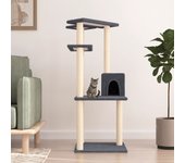 Rascador para gatos con rascador de sisal gris oscuro 123 cm