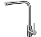 Mice - grifo de cocina monomando con ducha extraíble, grifo para fregadero con 2 modos de rociado, grifo de cocina monomando (acero inox.) - gce006/ac
