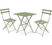 Mesa de jardín tipo bistró y 2 sillas plegables rome