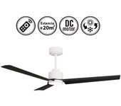 Ventilador de techo con luz silencioso dc con mando anne negro-blanco 127 cm invierno-verano