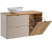 Mueble lavabo individual 100cm cesto de ropa manoa cachemira y madera