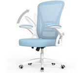Rattantree silla de oficina ergonómica - con ruedas - soporte lumbar respaldo regulable - altura regulable - azul