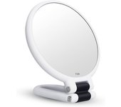 Espejo de aumento 15x, espejo plegable de doble cara con asa, espejo de maquillaje de mano, espejo de paleta de peluquería, espejo plegable utilizado