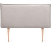 Dhome cabecero de lino natural liso con ribete y patas cabezal tapizado cama dormitorio moderno top trending (beige, 105cm)