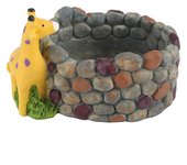 Maceta de resina para plantas suculentas, decoración de jardín, castillo, jirafa, mini jardín, casa de muñecas (jirafa)