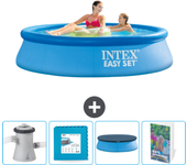 Paquete de piscina - intex - alrededor - 244x244x61 cm + accesorios cb124
