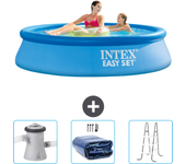 Paquete de piscina - intex - alrededor - 244x244x61 cm + accesorios cb83
