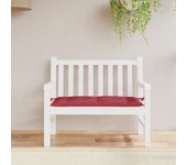 Cojín para banco de jardín rojo burdeos 110x50x7 cm