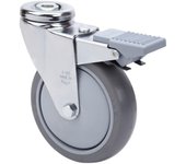 Rueda giratora agujero m12 freno 20afd150cp-puisb polip.-poliur.gris bolas