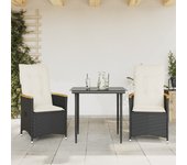 2 uds sillones reclinable jardín | silla de exterior | sillon cojines ratán sintético negro cfw53564