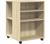 Mesa auxiliar，mesa de centro，mesita de centro con ruedas madera ingeniería sonoma 55x60x78 cm cfw341658