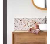 Tikamoon salpicadero de lavabo de terrazo prémium marrón 80 cm ava