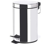 Tienda eurasia® cubo de basura con pedal de cocina, acero inoxidable, acabado cromado brillante