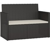 Banco de jardín | silla de jardín con cojines ratán sintético negro 105 cm cfw31937