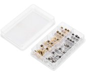 Caja de herramientas de repuesto para reparación de relojes, 76 piezas, accesorios y piezas variadas de acero de 2,5 t