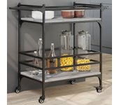 Carro de cocina sonoma gris 82x40x78,5 cm de madera contrachapada