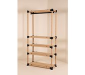 Armario perchero estantería decorativa de almacenaje ecorack de cartón en kit. l100xp40xh197cm con 5 estantes regulables y max de 50kg por estante