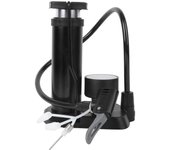 Bomba de aire con barómetro e inflador de pedal wheelup, accesorio para bicicleta de montaña y bicicleta eléctrica (negro)