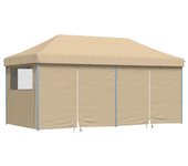 Tienda de fiesta plegable pop-up con 4 paredes laterales beige