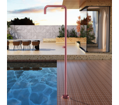 Imex - ducha piscina exterior acero s.316 | ducha terraza exterior |outdoor shower para jardin con rociador 50mm y agua fría |seire utah rosa coral