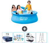 Paquete de piscina - intex - alrededor - 183x183x51 cm + accesorios cb64