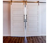Tirador de puerta de madera estilo granero nórdico moderno, estilo retro, color negro, para puerta corrediza de garaje o caseta