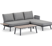 Conjunto jardín chaise longue antracita 3 plazas - matilda