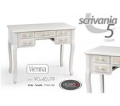 Escritorio con 5 cajones antiguos blancos en mal estado cm 90 x 40 x 78,5 h