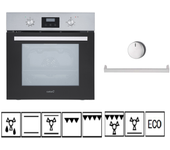 Horno multifunción cata mda-6808 x capacidad 68l mandos 8 funciones fácil limpieza reloj 3 cristales puerta iluminación color negro inoxidable