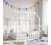 Estructura de cama infantil forma de casa sin colchón 70x140 cm