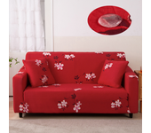 Funda para sofá de 2 plazas, 140-180 cm, color rojo, con reposabrazos, moderna, universal, elástica, funda para sofá