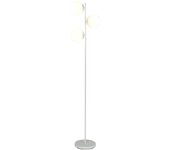 Lampara pie metal cristal 35x25x167 3 bolas blanco